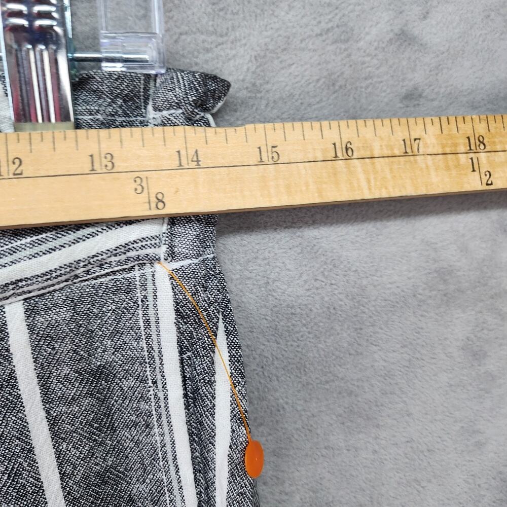 Rewash Stripe Wide Leg Pants XS Linen Blend Coastal Minimalist Tie Waist Slit - Picture 12 of 14